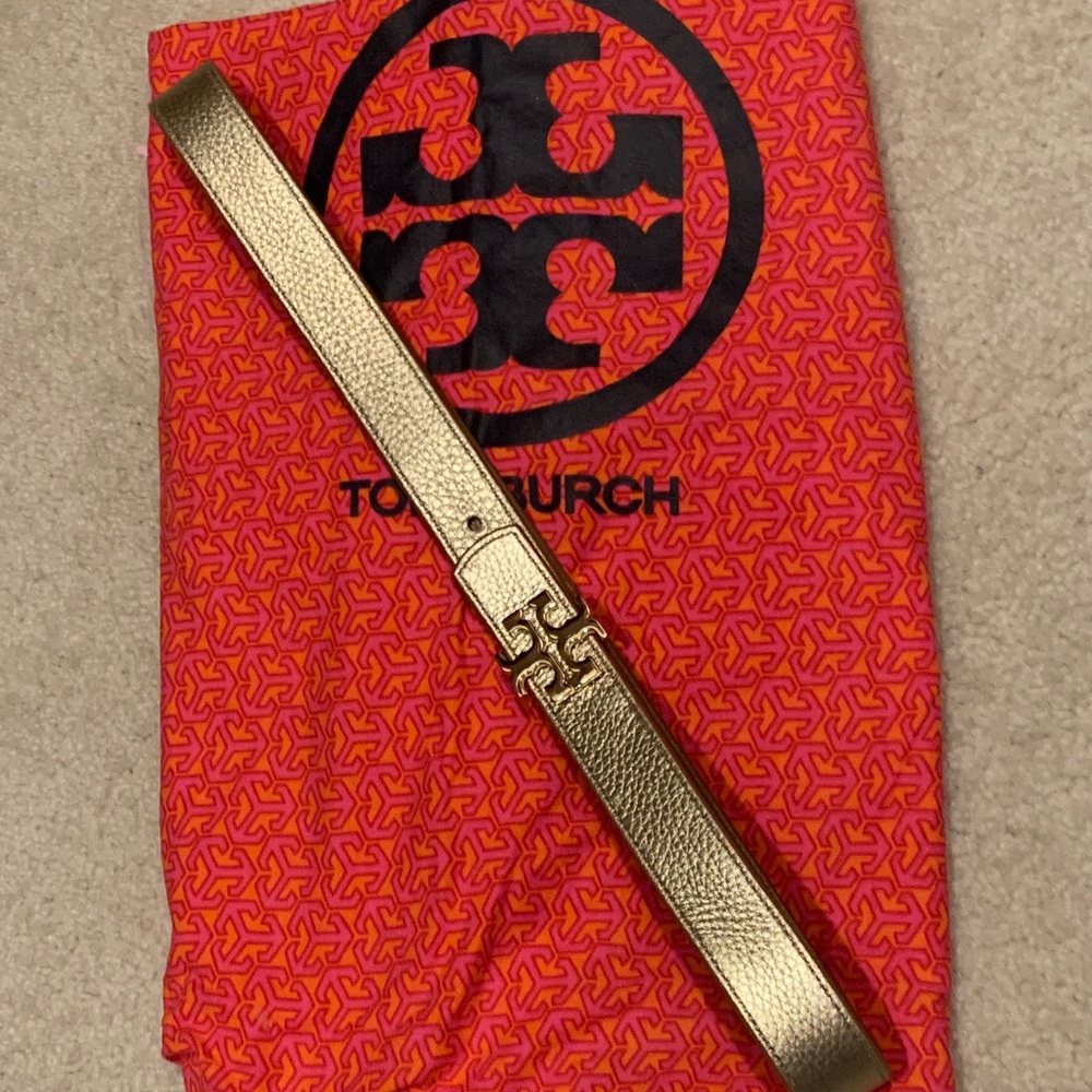 Tory Burch reversible belt (gold/brown) small/xs - Picture 4 of 5